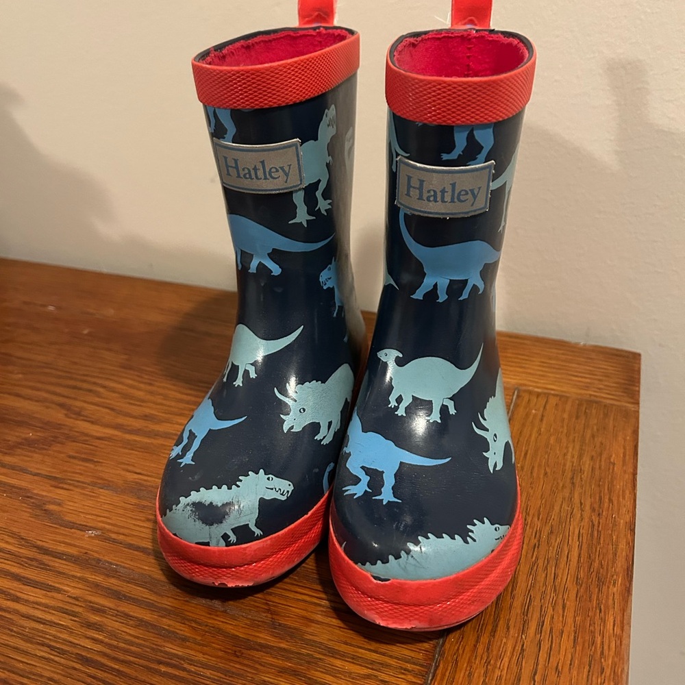 Hatley Kids Dino Print Rain Boots - Blue and Red